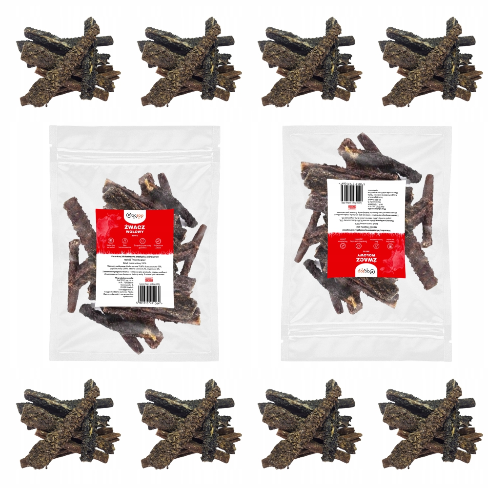 Przysmak dla psa Żwacz Wołowy 200g GACZOO naturalny gryzak smakołyk